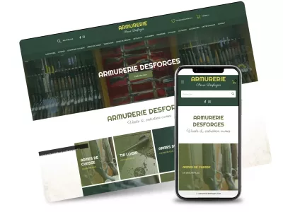 capture d’écran du site Armurerie Desforges