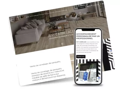 Capture d’écran du site Jevy Carrelage